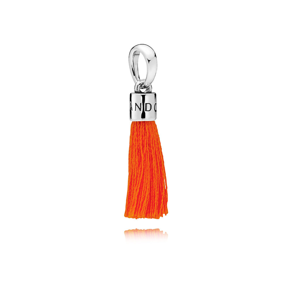 pingente pandora tassel laranja 797212coe